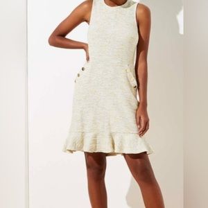 Loft Tweed Peplum Dress with pockets